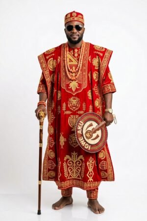 The Odogwu Crimson Grand Robe