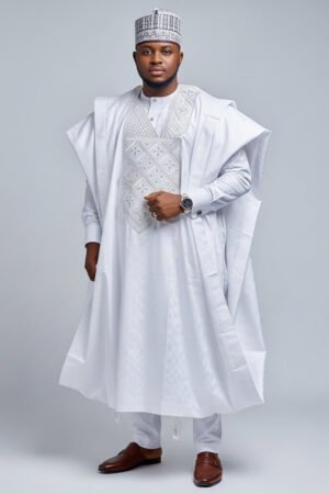Sarki White Royal Agbada Set